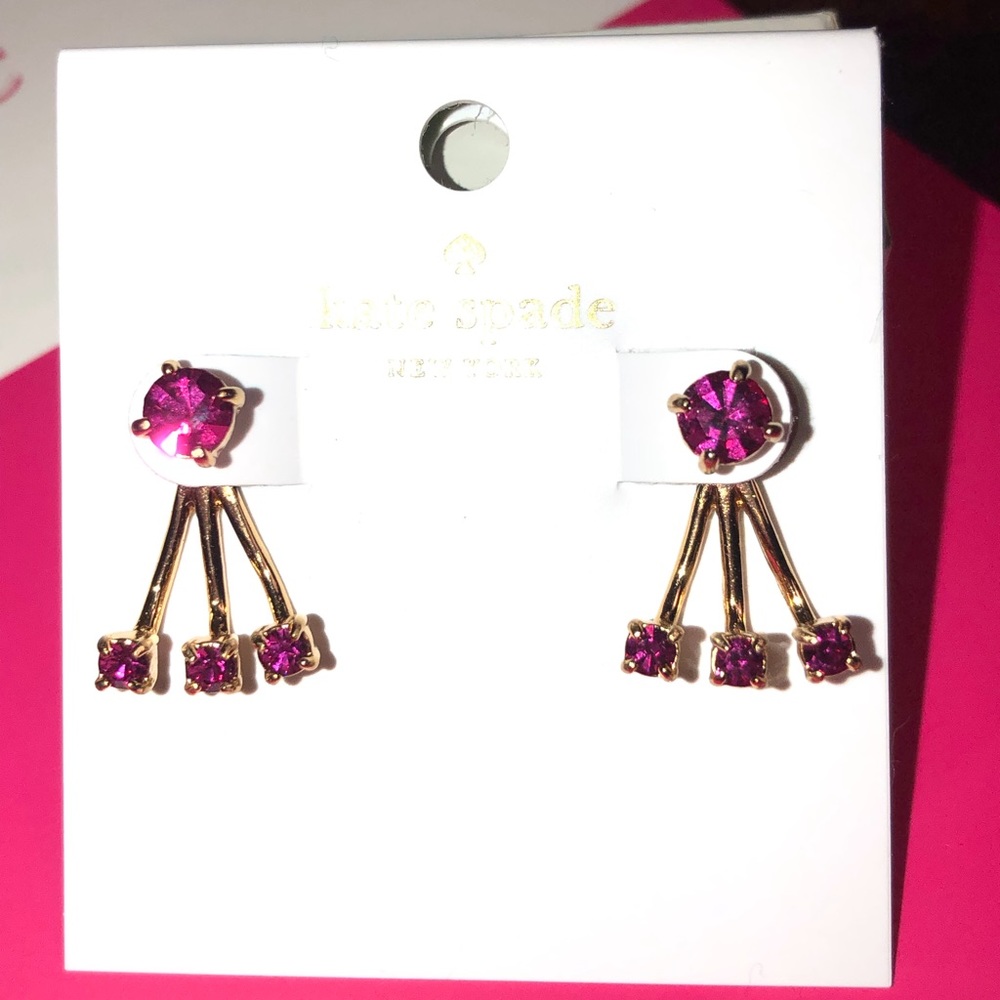 kate spade Pink Sparkler Ear Jackets - Picture 3 of 6